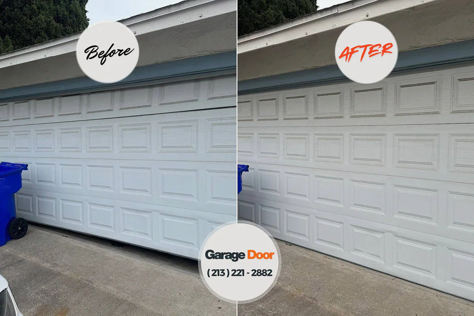 Before and after: garage door repair Meadville, PA